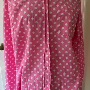 PINK Victoria's Secret Pink and White Polka Dot Night Shirt Size Medium